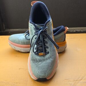 Stylish Blue and Orange Athletic Shoes 8.5 womens
